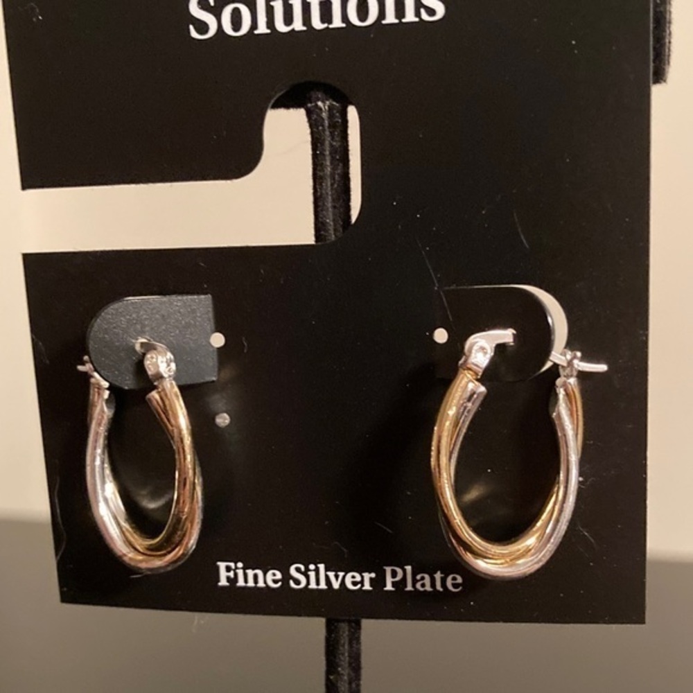 Elegant Dual-Tone Hoop Earrings